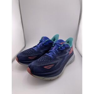 HOKA Clifton 9 Running Shoes Womens Size 8.5 Blue Teal Cushioned Mesh Road Foam